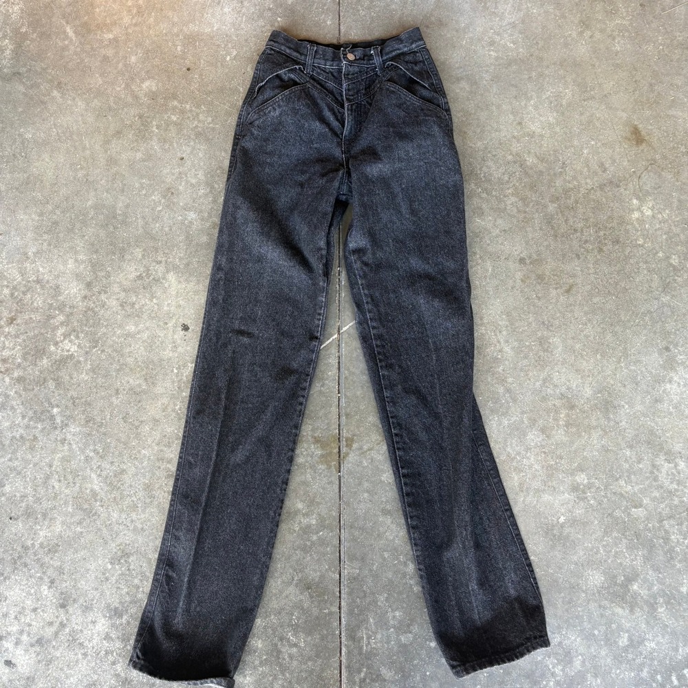 Vintage Roper Bareback Jeans Women's 5 Black Denim Western Rodeo Cowgirl USA